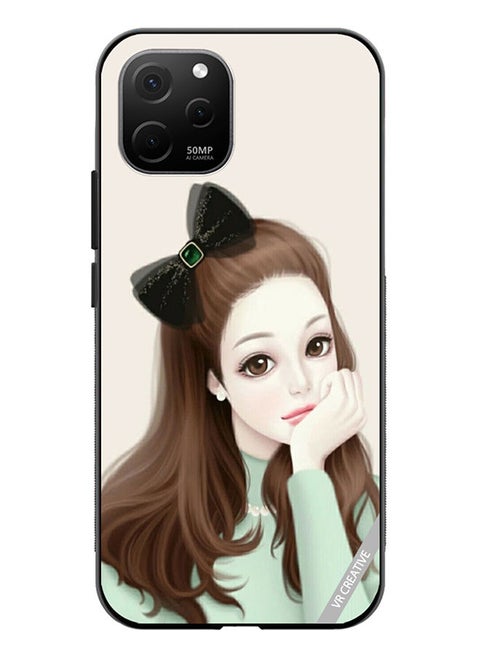 Protective Case Cover For Huawei Nova Y61 Girl With Band Design Multicolour