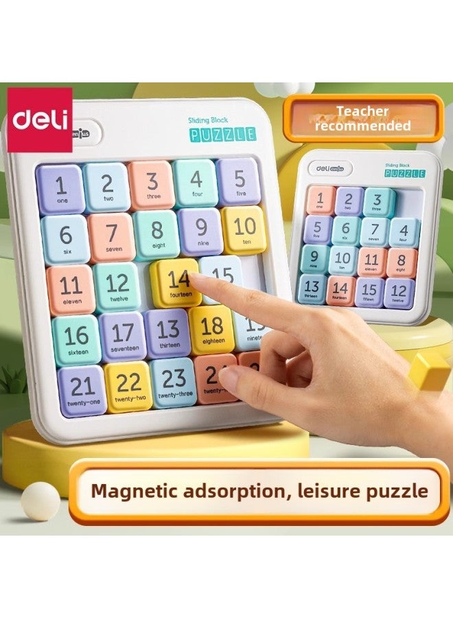 لعبة ألغاز انزلاقية مغناطيسية رقمية من Deli Huarong للأطفال في المدارس الابتدائية، لعبة ألغاز سودوكو مجمعة Jiugongge-اللون: متوسط [4*4] + tangram-المواصفات: افتراضي - Image 1