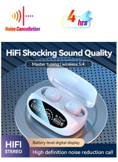 TWS Wireless Earbuds/Headphone,HiFi Digital LED Display Stereo Gaming  Bluetooth Earphones Full Touch Control Built-in HD Microphone Immersive Sound Fast Stable/Auto Connection Headset for Smartphone