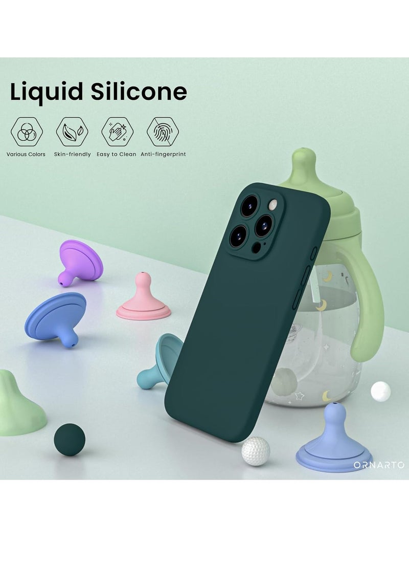 Raxoom Compatible with iPhone 15 Pro Max Case Shockproof with 2pcs Screen Protectors, Waterproof Liquid Silicone Rubber Full Cover Protective Case for iPhone 15 Pro Max 6.7 inch-Oliver Green - Image 2