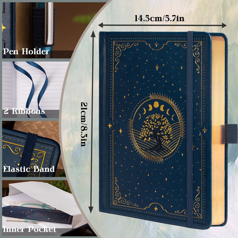 TIEFOSSI Tree of Life Journal, A5 Lined Journal for Women Men, Aesthetic Notebook with 316 Numbered Pages, Hardcover Vegan Leather Journals with Bookmark, 100 GSM Thick Paper - Image 2
