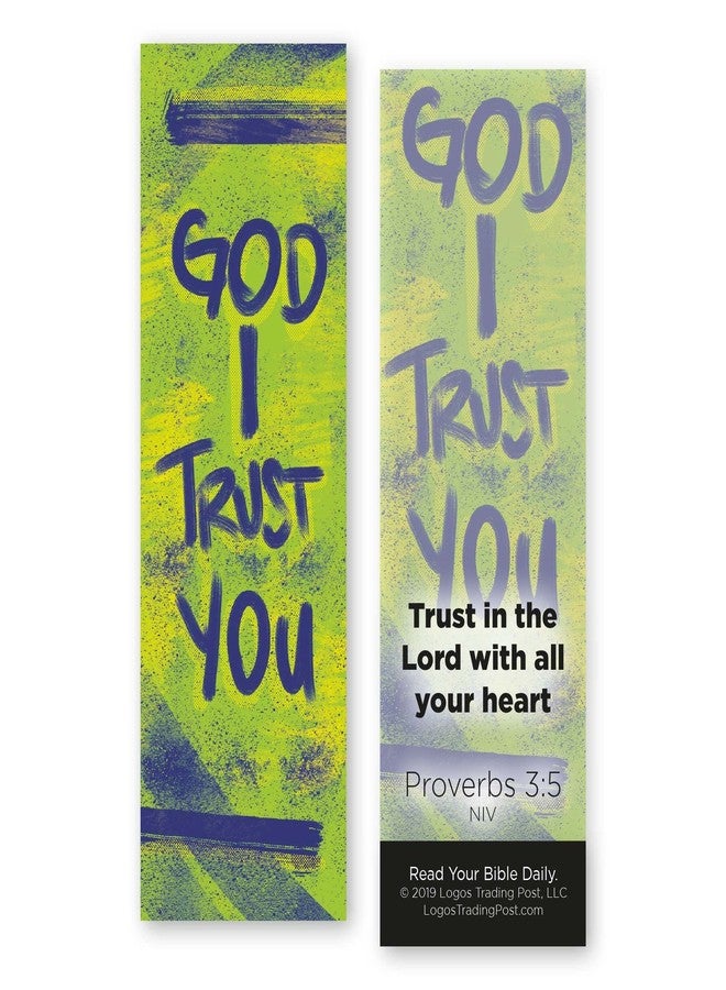 Logos Trading Post God I Trust You, Proverbs 3:5, Bulk Pack of 25 Christian Bookmarks for Kids, Childrens Bible Verse Book Markers, Sunday School Prizes with Memory Verses, Scripture Gifts for Kids & Youth - Image 2