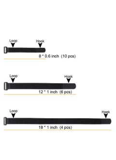 Oasisgalore Reusable Velcro Cable Straps Ties Set (20pcs) for Wire, Charger, and Cord Organization  - Image 3