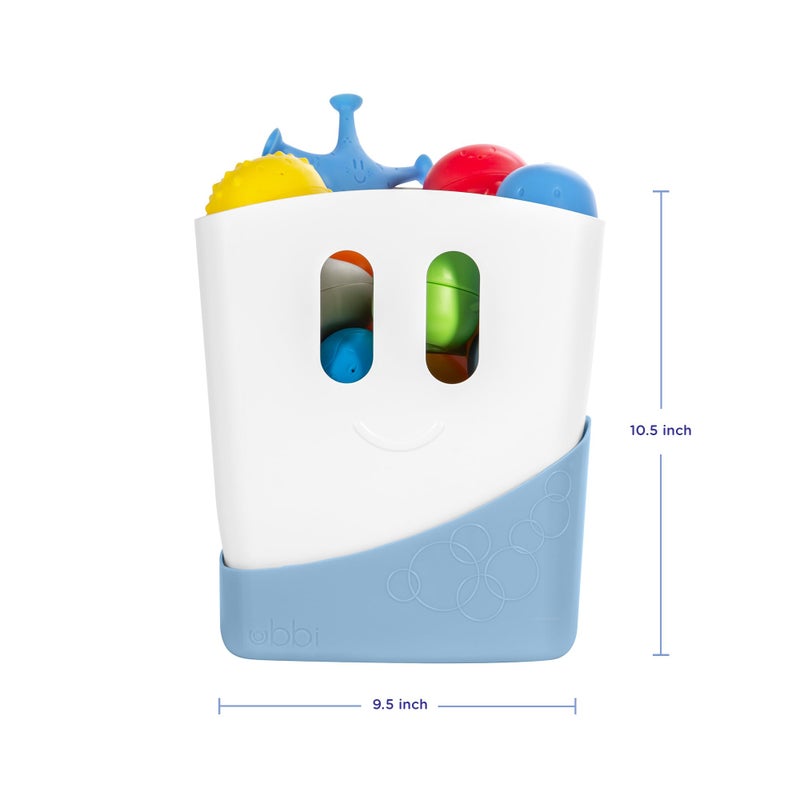 Ubbi Stand Up Bath Toy Storage Organizer, Bath Caddy with Removable Drying Rack Bin for Toddlers and Baby, Cloudy Blue - Image 2