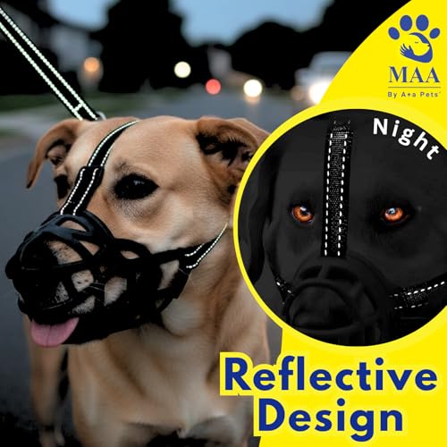 A+a Pets' Soft Muzzle for Dogs | No Biting, No Chewing, No Scavenging | Breathable and Adjustable | Easy Water Sipping (Size3-M) - Image 5