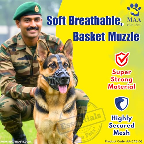 A+a Pets' Soft Muzzle for Dogs | No Biting, No Chewing, No Scavenging | Breathable and Adjustable | Easy Water Sipping (Size3-M) - Image 3