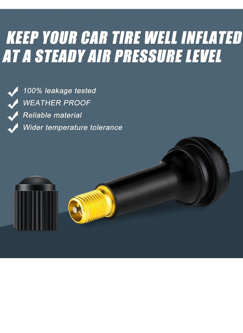 Generic - 100 Pieces Tire Valve Stems Rubber Black Rubber Snap-in Valve Stems Standard Length Replacement Tire Valve Stems for Car Tubeless Rim Holes Replacement (0.7 x 1.7, 0.7 x 1.4, 0.7 x 2 Inches) - Image 1