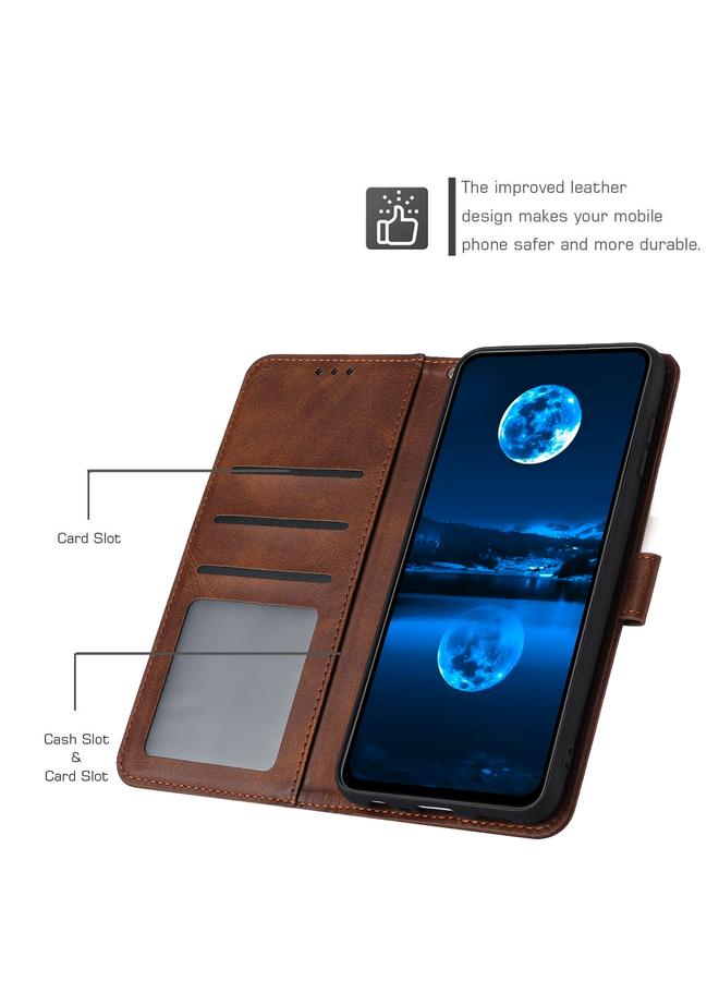 S-TOP Case For Redmi 14C 4G Solid Calf Texture Flip Leather Phone Case - Image 5