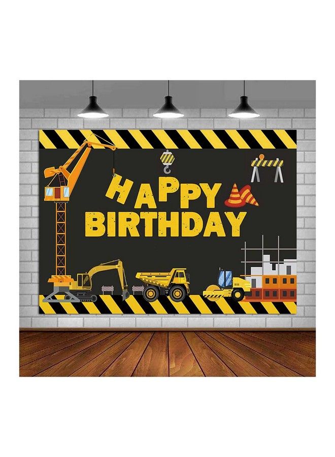 Fanghui Digger Zone Dump Truck Birthday Party Background Baby Boys Indoor Outdoor Birthday Decor Banner Vinyl 5X3Ft Kids Construction Themed Birthday Party Backdrop Photo Booths Props Supplies - Image 5