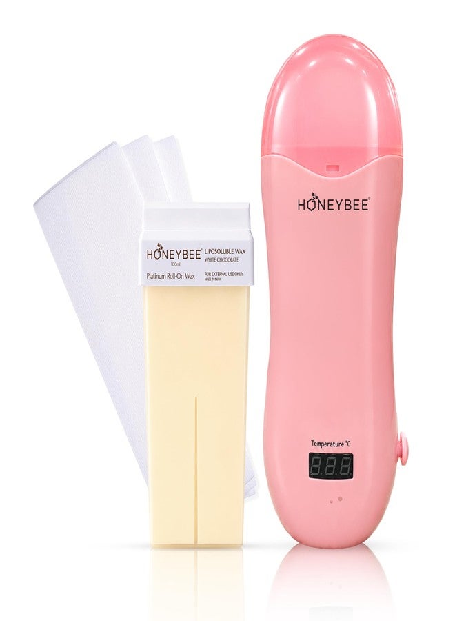 Honeybee Roll-On Waxing Kit for Women | Includes Roll-On Wax Heater, White Chocolate Cartridge Wax Refill & 10 Waxing Strips | Hair Removal Wax Kit for Arms, Legs & Underarms - Image 1
