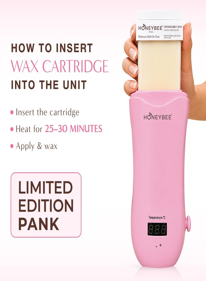 Honeybee Roll-On Waxing Kit for Women | Includes Roll-On Wax Heater, White Chocolate Cartridge Wax Refill & 10 Waxing Strips | Hair Removal Wax Kit for Arms, Legs & Underarms - Image 2