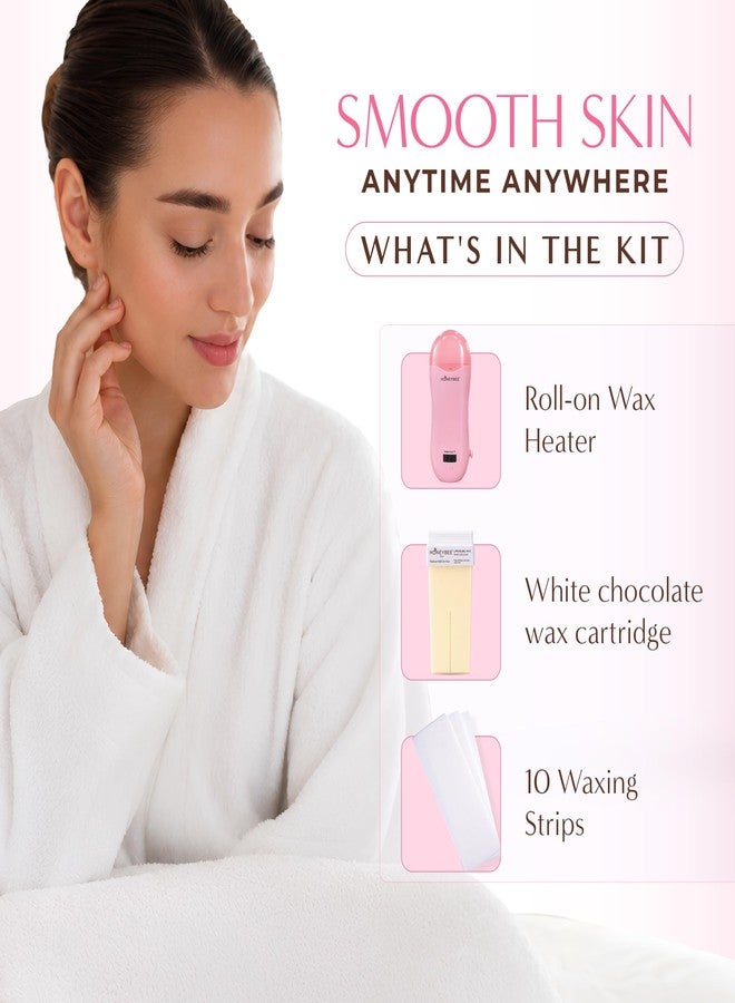 Honeybee Roll-On Waxing Kit for Women | Includes Roll-On Wax Heater, White Chocolate Cartridge Wax Refill & 10 Waxing Strips | Hair Removal Wax Kit for Arms, Legs & Underarms - Image 5
