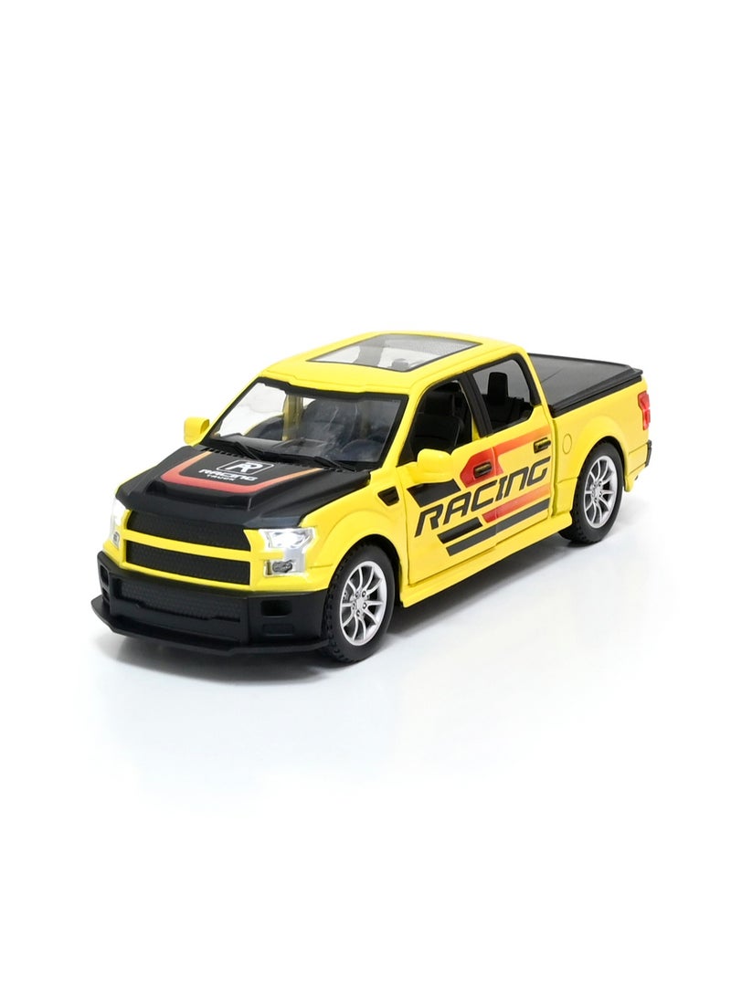 Toyland 1/22 Scale Simulation Alloy Track Sports Miniature Model Diecast Metal Pull Back Action Car Toy with Light Sound and Openable Doors Hood Trunk  - Image 1