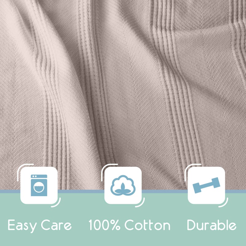 Vellux Twin Size 100% Cotton Blanket | Super Soft Breathable Lightweight Throw Blanket | All-Season Knit Blanket | Versatile Hotel Luxury | Easy Care Twin Cotton Blanket | Oeko-Tex Blanket | Mink - Image 5