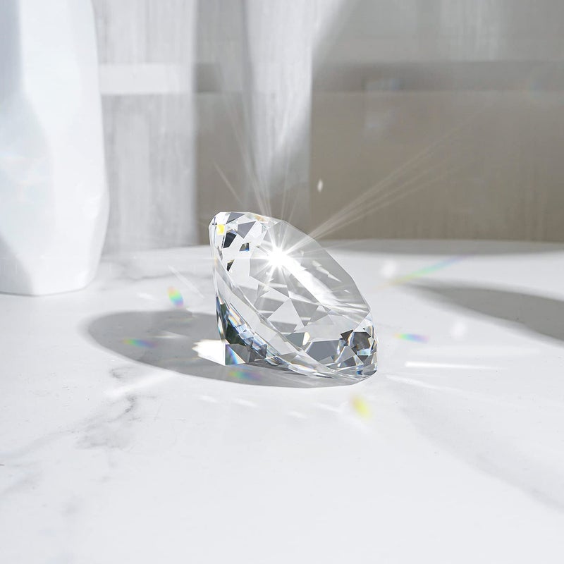 LONGWIN 100mm(3.9") Crystal Diamond Paperweight Nail Dispaly Prop Wedding Favor Centerpieces Home Decor(Clear) - Image 2