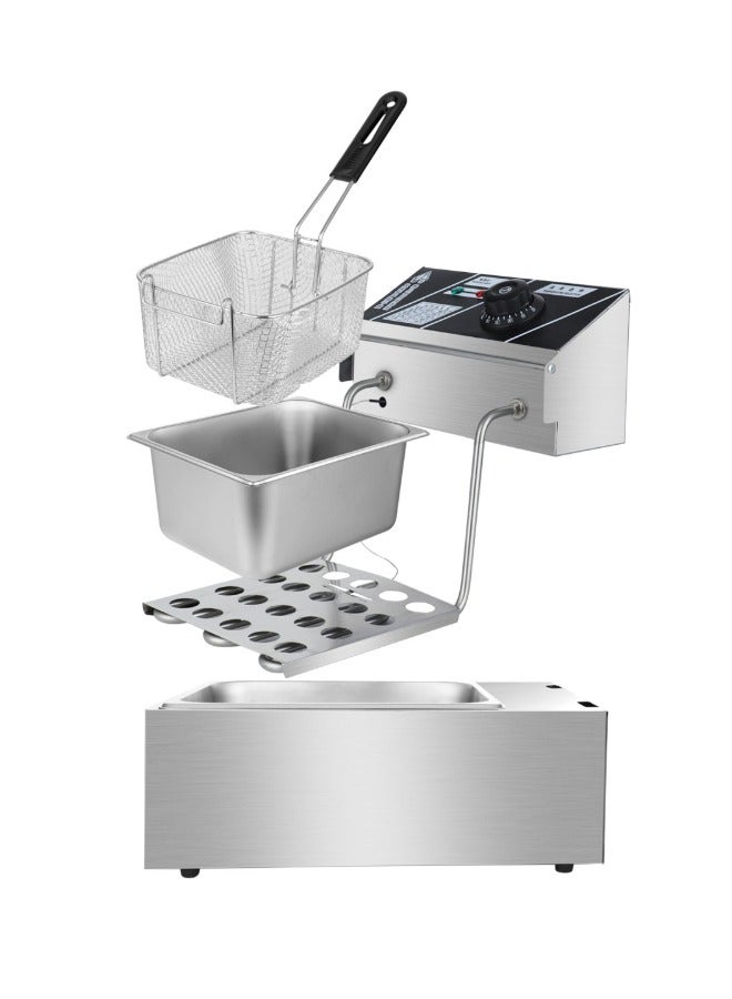 TELANPU Electric Deep Fryer, Commercial Grade 6L (6.3QT) Stainless Steel Deep Fryer with Adjustable Thermostat, Removable Basket and Tank, Professional Countertop Fryer for Home & Commercial Use - Fries, Chicken, Onion Rings  - Image 4