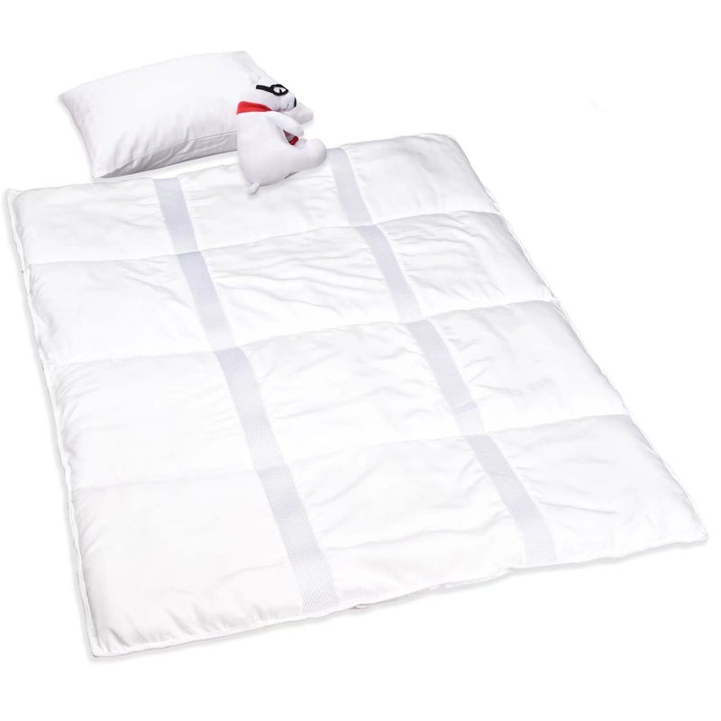 ZPECC Toddler Down Alternative Comforter 39x47 Hypoallergenic Baby Blanket Quilt Soft Breathable Lightweight All Season Kids Duvet Insert for Crib Stroller Cot Daycare White