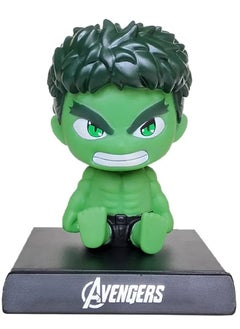 Avengers Shaking Head Car Decoration, Car Shaking Head Figurine Ornament, Hulk Figurine Creative Car Accessories Action Figure Shaking Head Doll Hand-Made Model Mobile Phone Holder