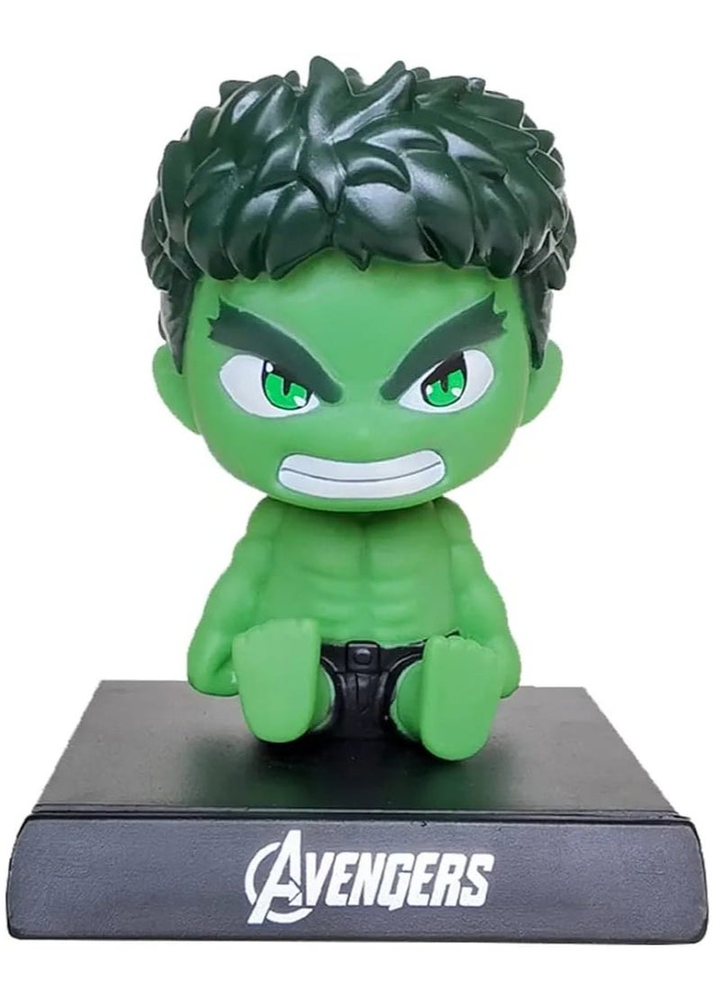Generic - Avengers Shaking Head Car Decoration, Car Shaking Head Figurine Ornament, Hulk Figurine Creative Car Accessories Action Figure Shaking Head Doll Hand-Made Model Mobile Phone Holder - Image 1
