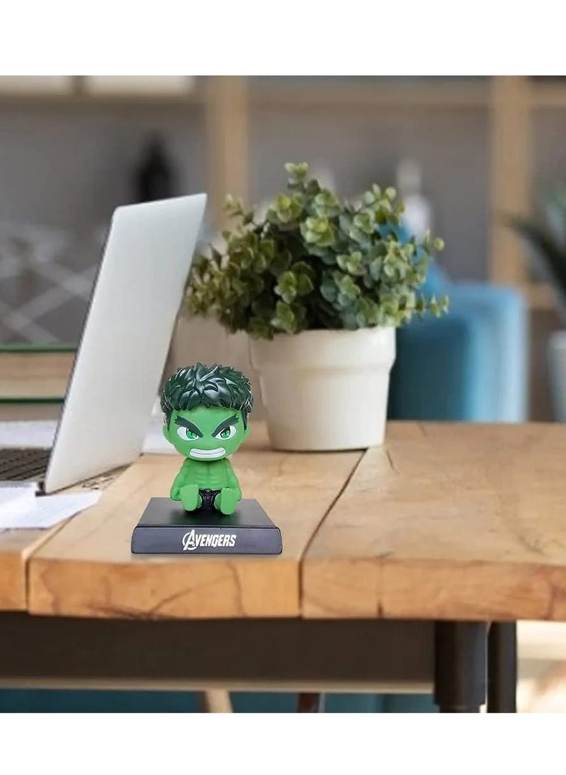 Generic - Avengers Shaking Head Car Decoration, Car Shaking Head Figurine Ornament, Hulk Figurine Creative Car Accessories Action Figure Shaking Head Doll Hand-Made Model Mobile Phone Holder - Image 1