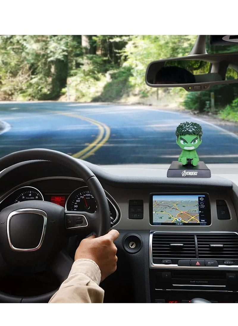 Generic - Avengers Shaking Head Car Decoration, Car Shaking Head Figurine Ornament, Hulk Figurine Creative Car Accessories Action Figure Shaking Head Doll Hand-Made Model Mobile Phone Holder - Image 1