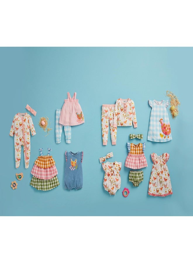 Mud Pie Baby Girls Chicken Denim Romper; 6-9 Months - Image 2