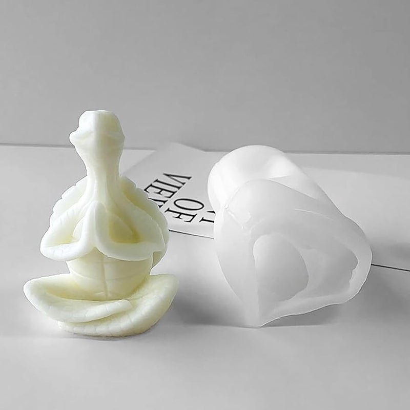 ESEENS Pray Turtle Mold Turtle Candle Mold Animal Mold Turtle Resin Casting Mold Resin Making Molds Silicone Mold for Candle Home Decorate Mold Candle Making Mold 3D Animal Mold Clay Mold - Image 2