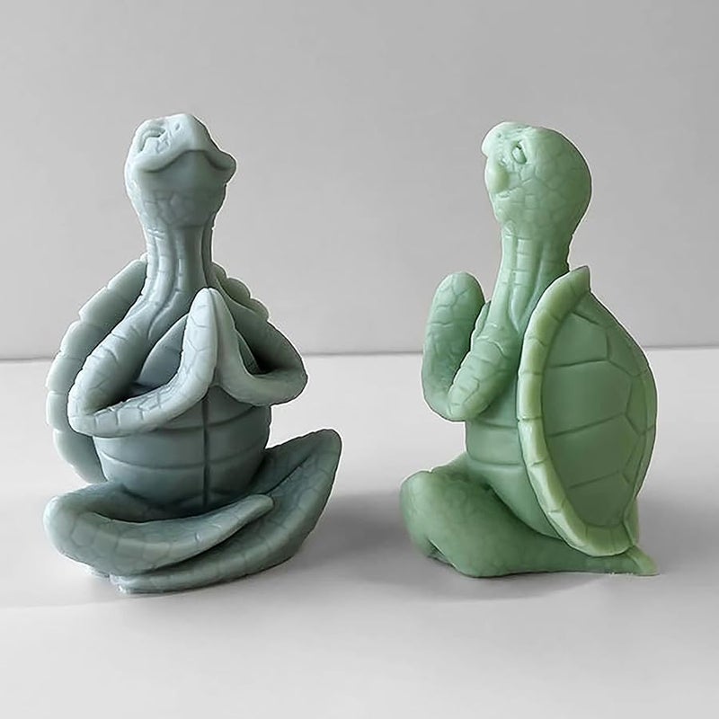ESEENS Pray Turtle Mold Turtle Candle Mold Animal Mold Turtle Resin Casting Mold Resin Making Molds Silicone Mold for Candle Home Decorate Mold Candle Making Mold 3D Animal Mold Clay Mold - Image 1