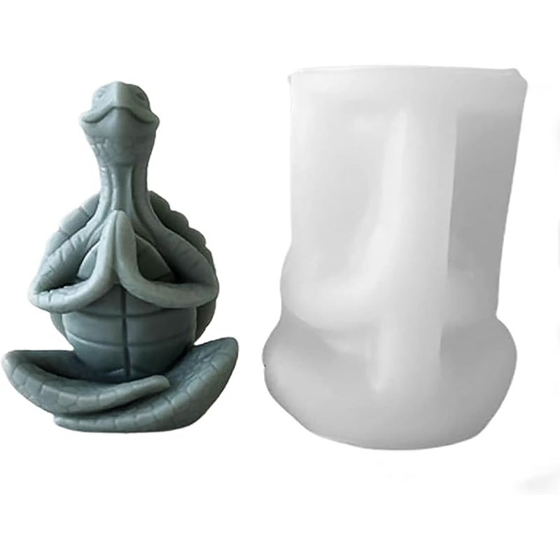 ESEENS Pray Turtle Mold Turtle Candle Mold Animal Mold Turtle Resin Casting Mold Resin Making Molds Silicone Mold for Candle Home Decorate Mold Candle Making Mold 3D Animal Mold Clay Mold - Image 4