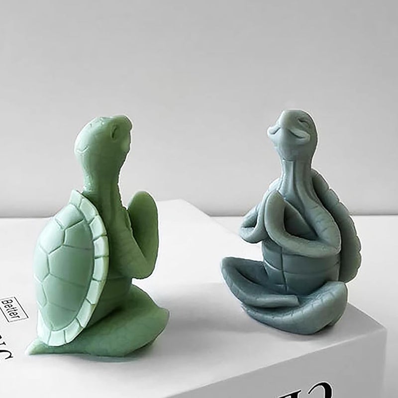 ESEENS Pray Turtle Mold Turtle Candle Mold Animal Mold Turtle Resin Casting Mold Resin Making Molds Silicone Mold for Candle Home Decorate Mold Candle Making Mold 3D Animal Mold Clay Mold - Image 3