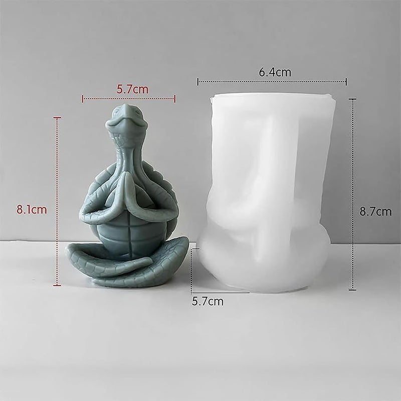 ESEENS Pray Turtle Mold Turtle Candle Mold Animal Mold Turtle Resin Casting Mold Resin Making Molds Silicone Mold for Candle Home Decorate Mold Candle Making Mold 3D Animal Mold Clay Mold - Image 5