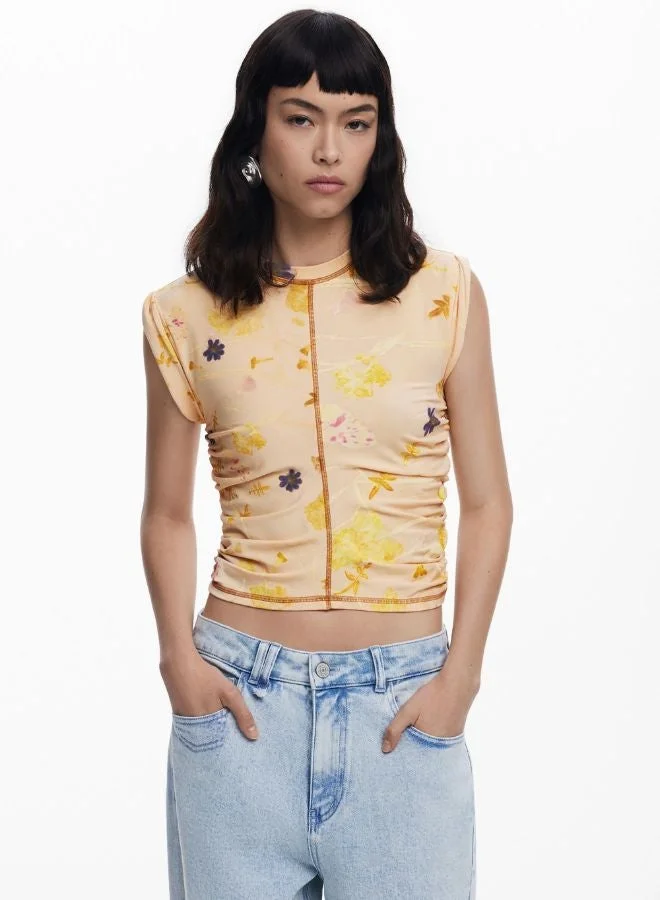 DESIGUAL Lyocell Floral T-Shirt