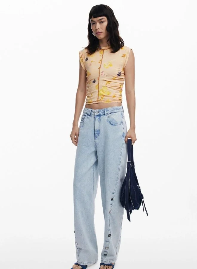 DESIGUAL Lyocell Floral T-Shirt