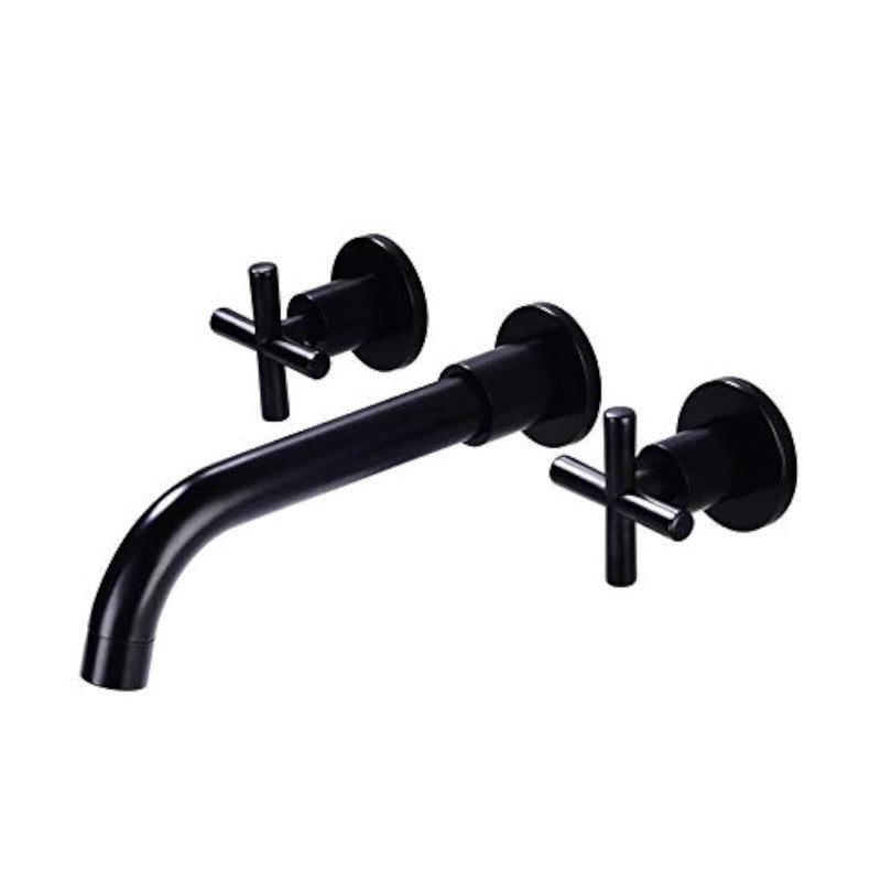 YCCUZA Wall Mounted Black 2Handle Shower Faucet 208mm Reach DripFree Ceramic Disc Cartridge System - Image 2