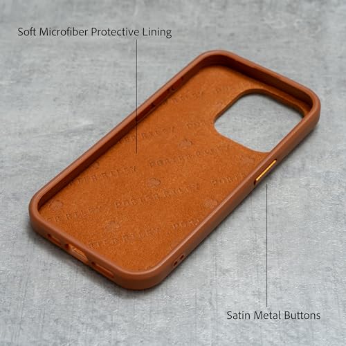Porter Riley - Premium Leather Case Compatible with iPhone 15 Pro Max. Slim line Bumper Case Compatible with MagSafe – Genuine Leather Cover (Tan) - Image 3