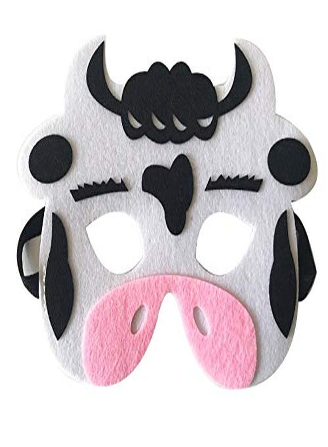 Elibelle 3 Piece Felt masks animal Halloween masks Dress-Up party accessory Parent-child game(Cow) - Image 3