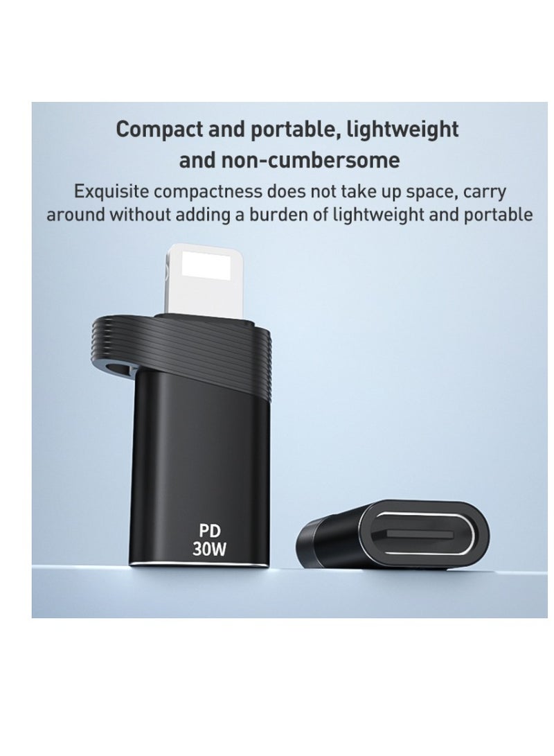 30W 8 Pin Male to USB-C/Type-C Female Adapter, Apple, Smasung, I Pad, I Phone