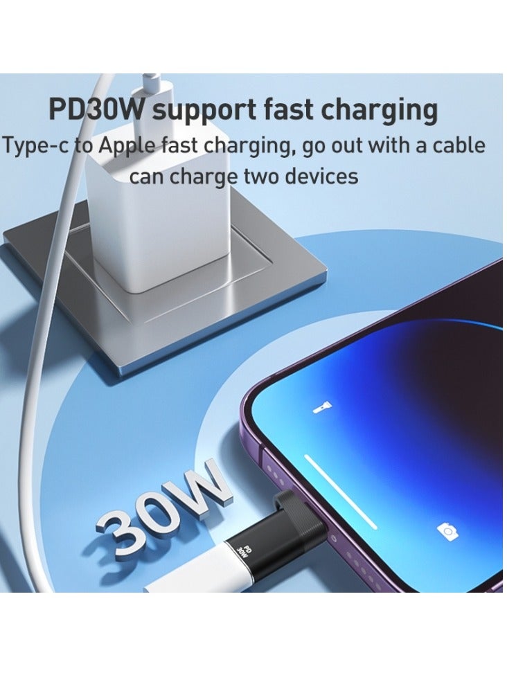 30W 8 Pin Male to USB-C/Type-C Female Adapter, Apple, Smasung, I Pad, I Phone