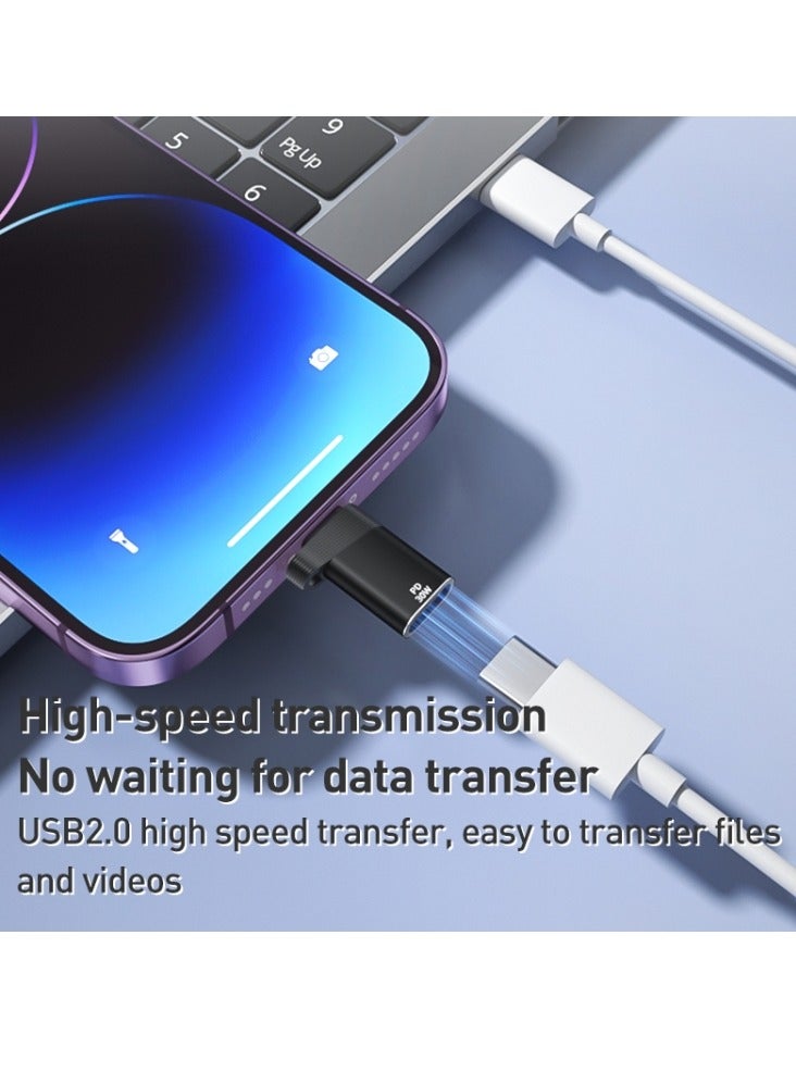 30W 8 Pin Male to USB-C/Type-C Female Adapter, Apple, Smasung, I Pad, I Phone