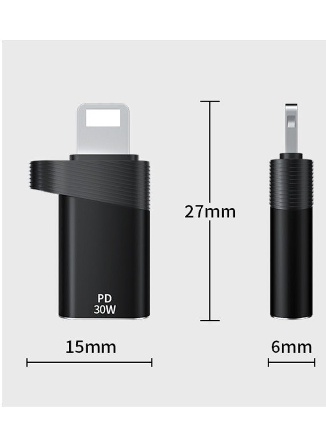 30W 8 Pin Male to USB-C/Type-C Female Adapter, Apple, Smasung, I Pad, I Phone