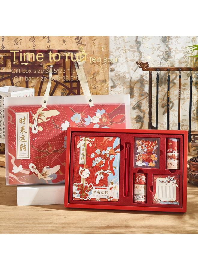 Bluejw Notebook Gift Box Suit New Forbidden City Wenchuang Chinese Style Koi Hand Account Gift Box Business Stationery - Image 1