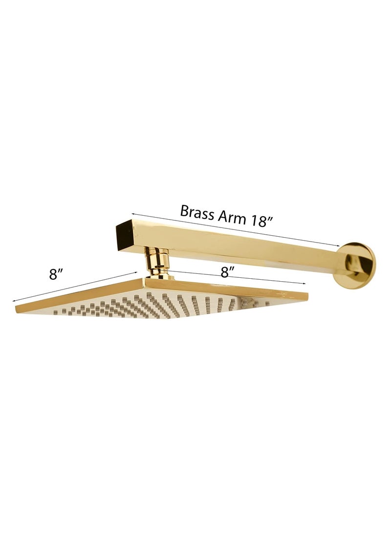 Aquieen Aquieen Zura Series High Flow Diverter Set with Showers and Spout Hand Shower Zura Collection Brass Gold  - Image 2