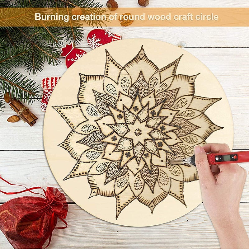 BerryBox 8 x 8 inch Round MDF Boards 2 Pieces for Art and Craft, Wood Round MDF Sheets for Craft Work, DIY MDF Cutouts 3mm Thickness - Image 4