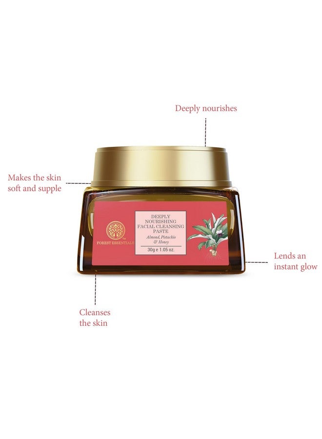 Forest Essentials Facial Cleansing Paste for Dry Skin | with Almond Pistachio & Honey | Daily Exfoliating Face Scrub | Moisturising Face Exfoliator | Milk & Honey Face Scrub - Image 3