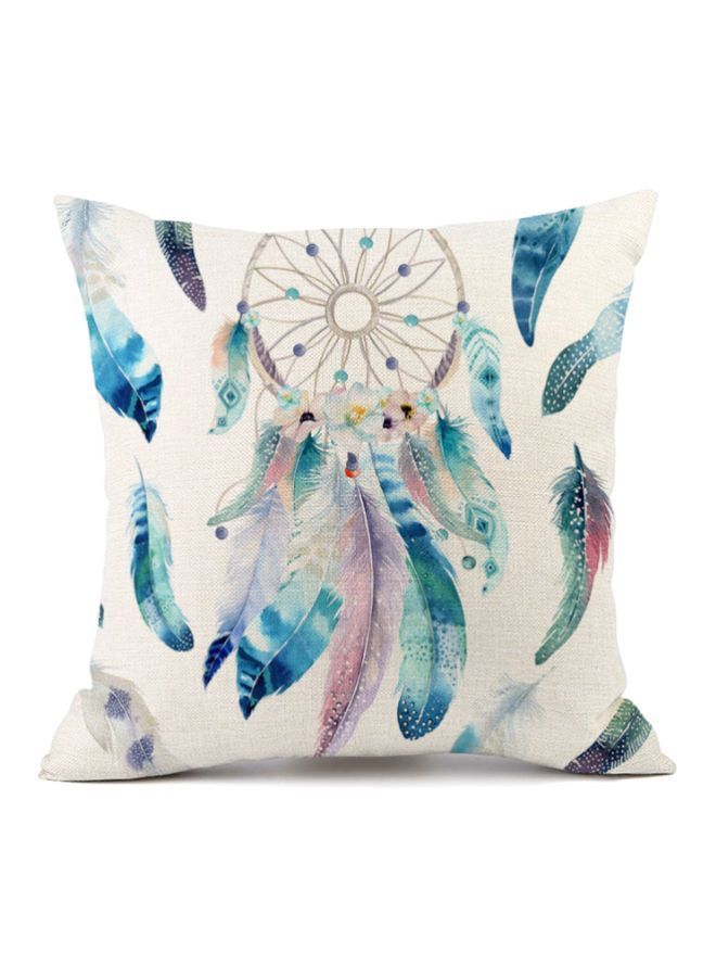 NIBEMINENT Dream Catcher Printed Cushion Cover Beige/Blue/Pink 45x45cm