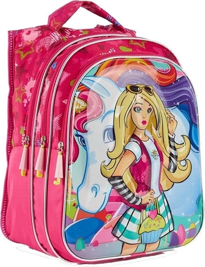 ماشو تريند Purple Fabric Color Patterned Barbie Bag Nutrition Juicer School Bag Barbi Bag