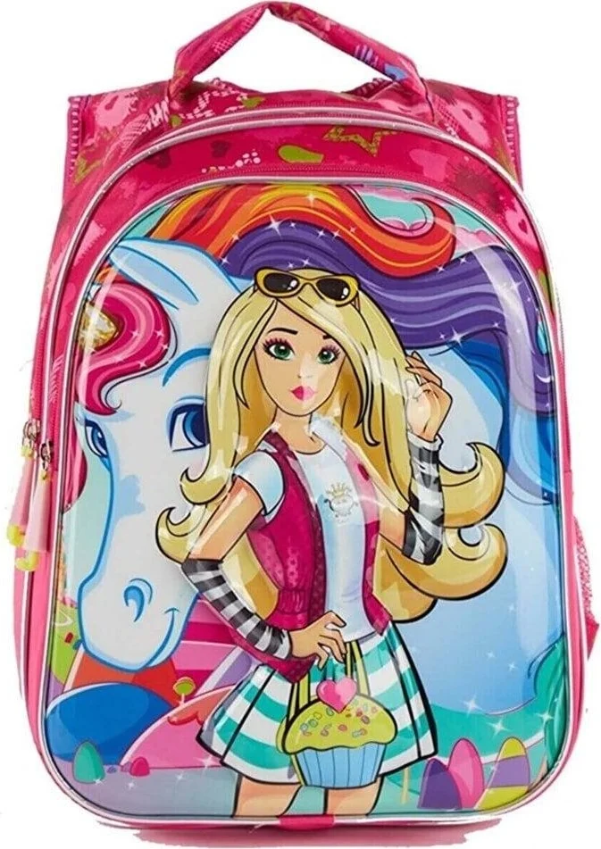 ماشو تريند Purple Fabric Color Patterned Barbie Bag Nutrition Juicer School Bag Barbi Bag