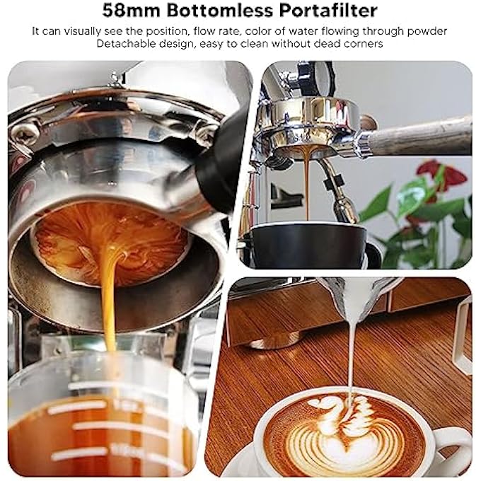 Zudoo Expobar Faema Rancilio Casadio Ascaso Semremo Cimbali 58Mm Bottomless Aluminum Alloy Portafilter With Wood Handle A1 Siam Rosewood - Image 4