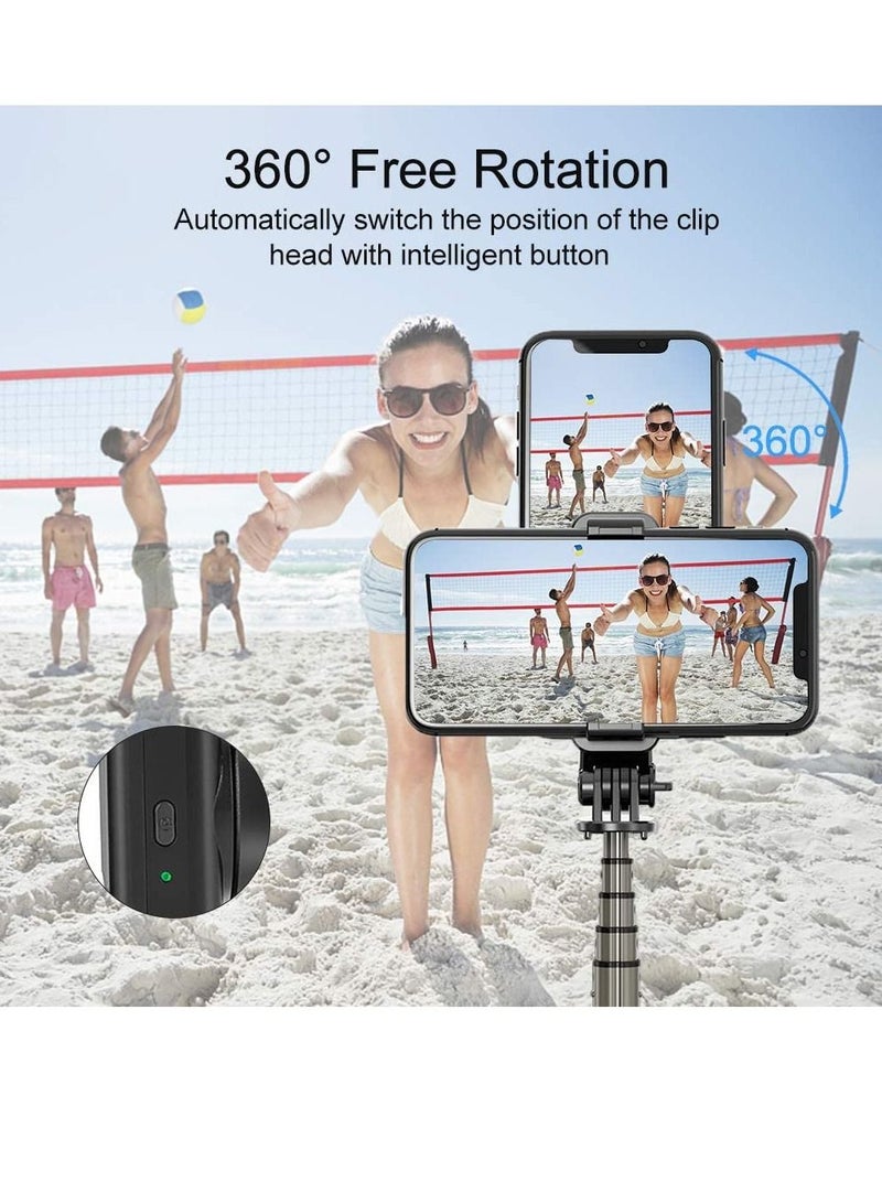 Selfie Stick Gimbal Stabilizer, 360° Rotation Tripod with Wireless Remote, Portable Phone Holder, Auto Balance 1-Axis Gimbal for Smartphones Tiktok Vlog Youtuber Live Video Record - Image 3