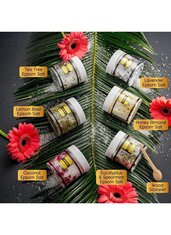 LOVERY - Epsom Bath Salts Gift Set Relaxing Spa Salt With Essential Oils Bubble Bath Soakslavender Eucalyptus Spearmint Lemon Basil Coconut Tea Tree Honey Almond Epsom Salt Self Care Gifts For Women - Image 1